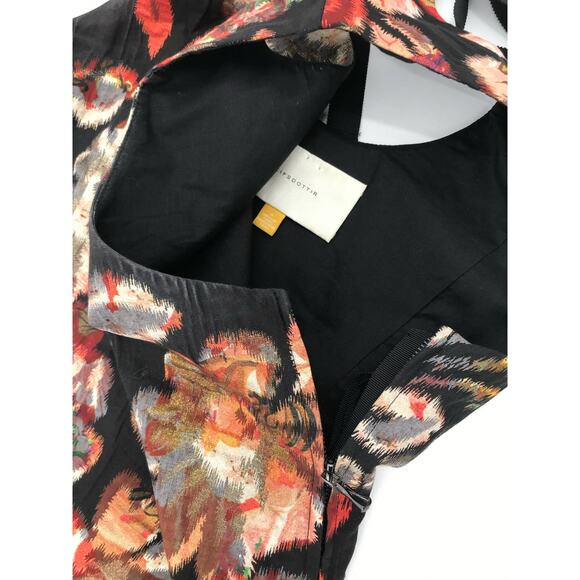 Leifsdottir Anthropologie Adelita Floral Shimmer Brocade Fit Flare Mini Dress 4 - Picture 6 of 11